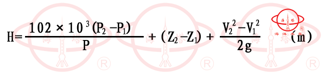 D型臥式單吸多級(jí)離心清水泵的揚(yáng)程計(jì)算