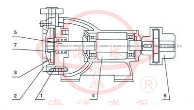 W型單級懸臂式漩渦泵結(jié)構(gòu)圖